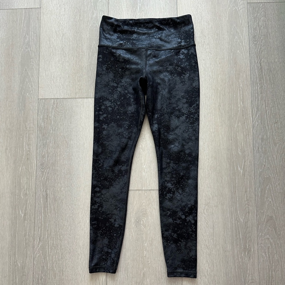 Athleta Black Shiny Elation Misty Lace Tight